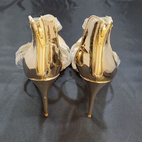 BRAND NEW ANNE KLEIN MULTI STRAP RHINESTONE HIGH HEEL STILETTO SANDAL G1 - Picture 6 of 15